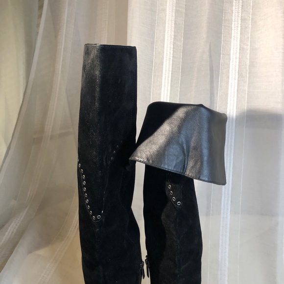 Frye boots suede rivet over the knee. Fold over leather. Size 6.5 - Picture 10 of 17